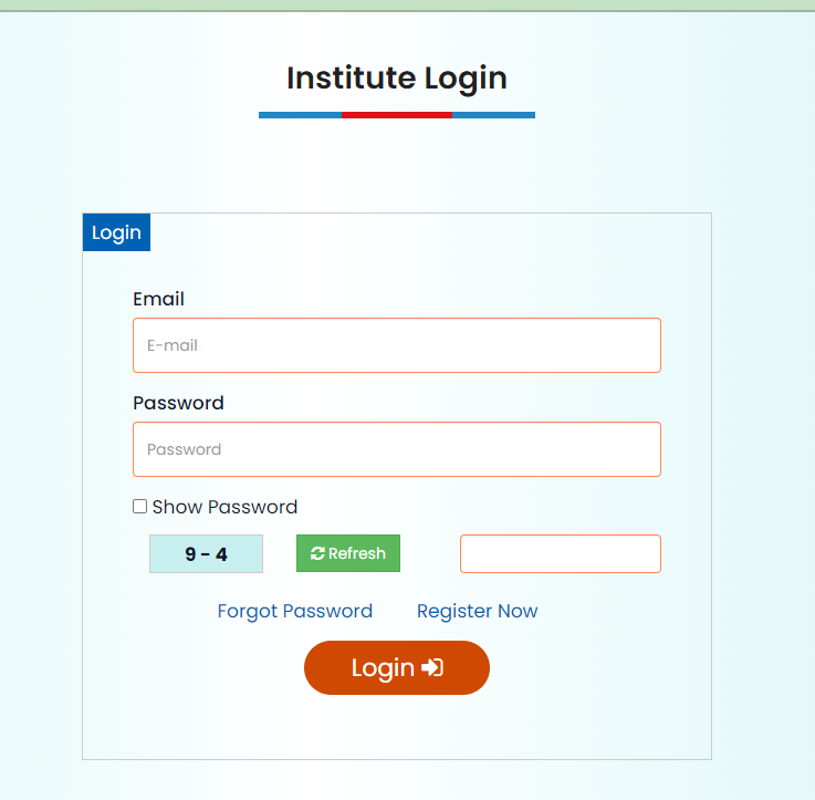 Institute Login Form